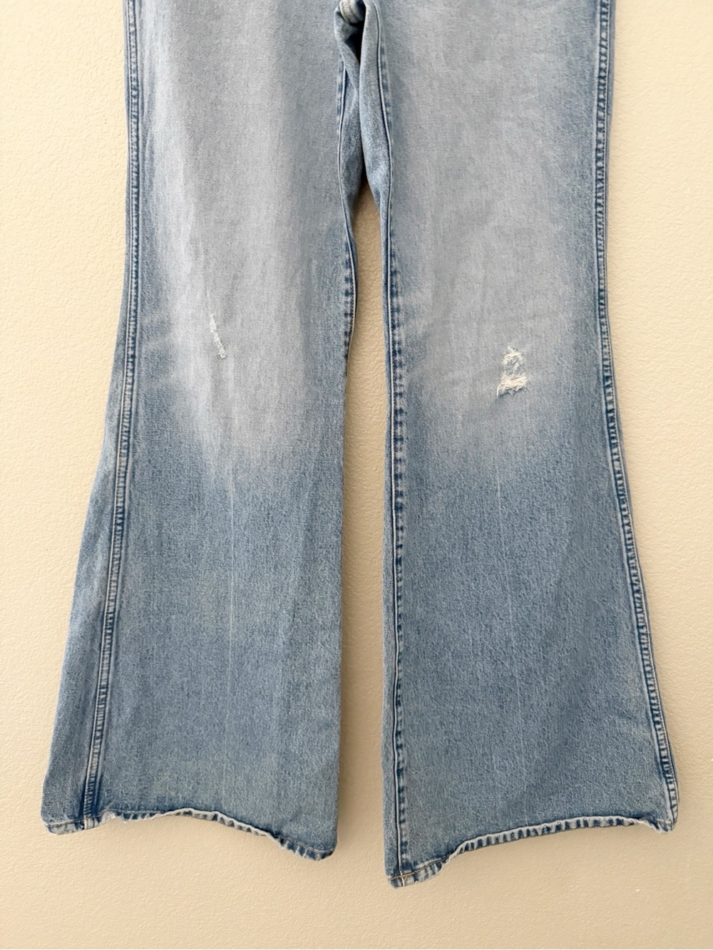 Wrangler Wanderer 622 Flare Bell Bottom Jeans 28 Denim Blue Western Boho 70s - Picture 9 of 13